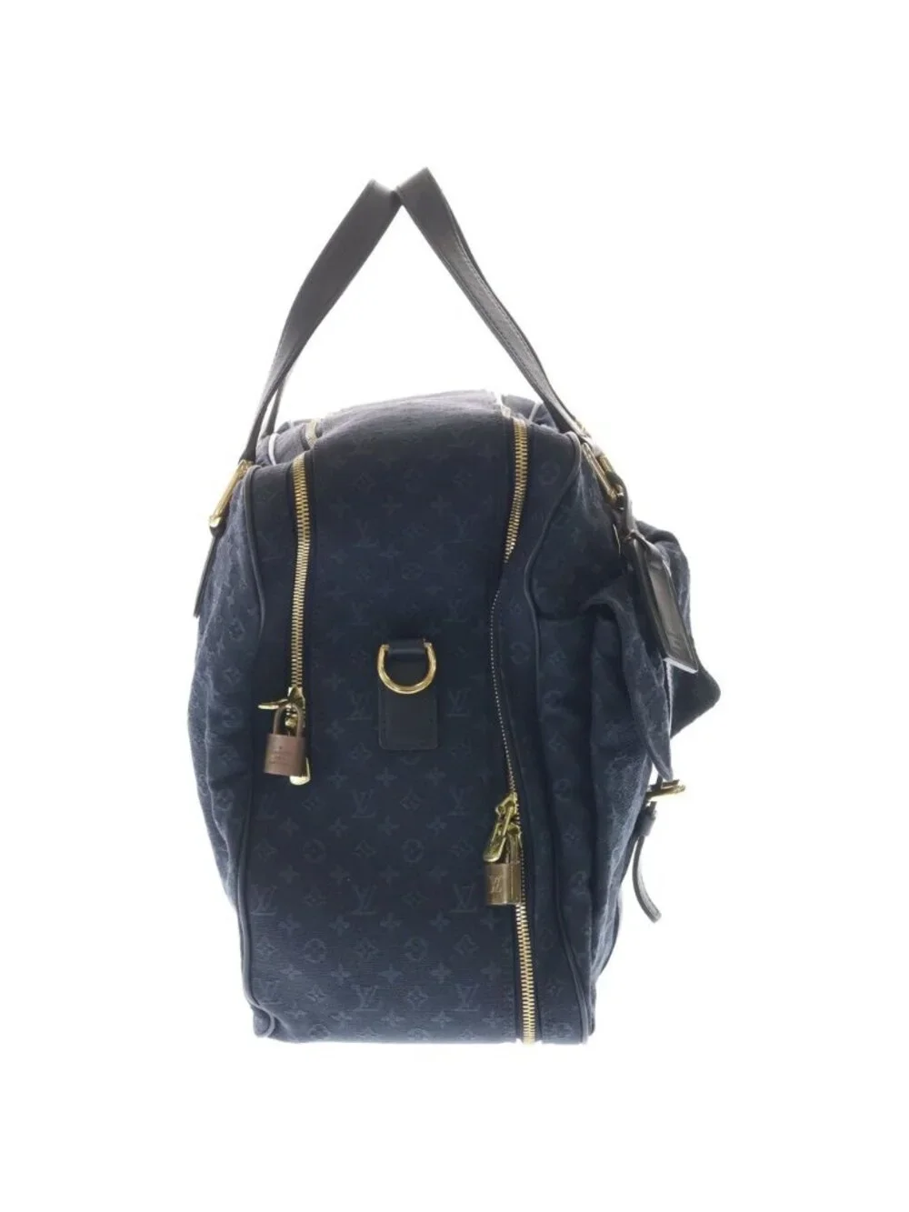 Louis Vuitton Monogram Mini Claudine Boston Bag Navy Canvas